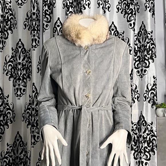 Fur/Leather Trench Coat - Picture 2 of 6